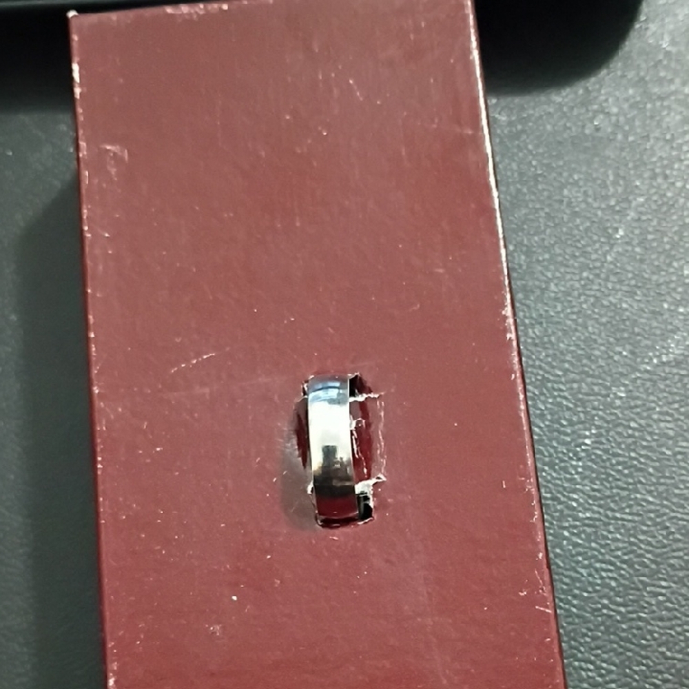 Silver Band Ring Stainless Steel 19mm